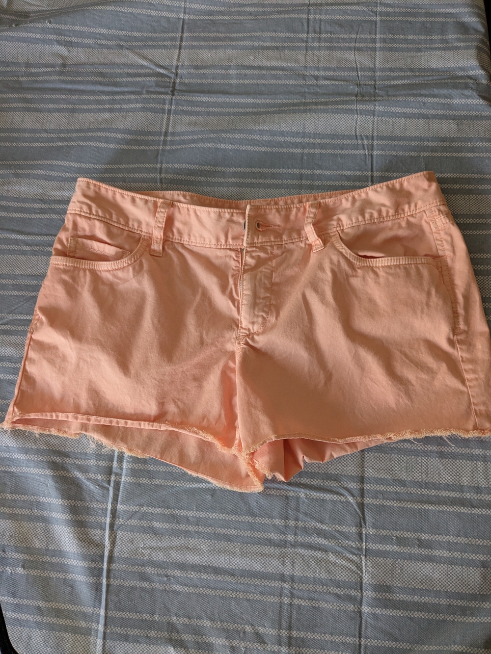 Ann Taylor LOFT Peach Cotton Denim Cutoff Shorts